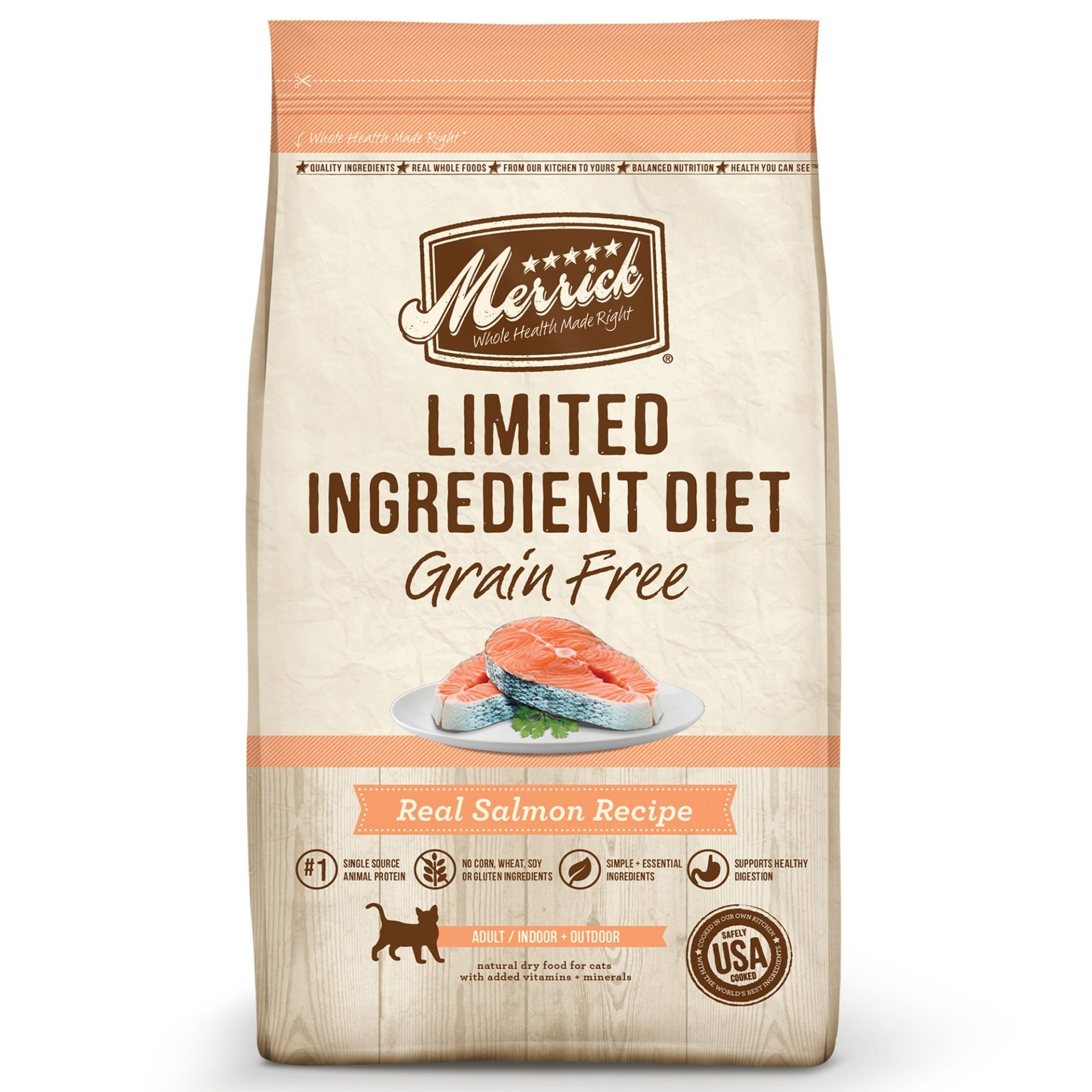 slide 1 of 1, Merrick Limited Ingredient Diet Grain Free Salmon Dry Cat Food, 7 lb