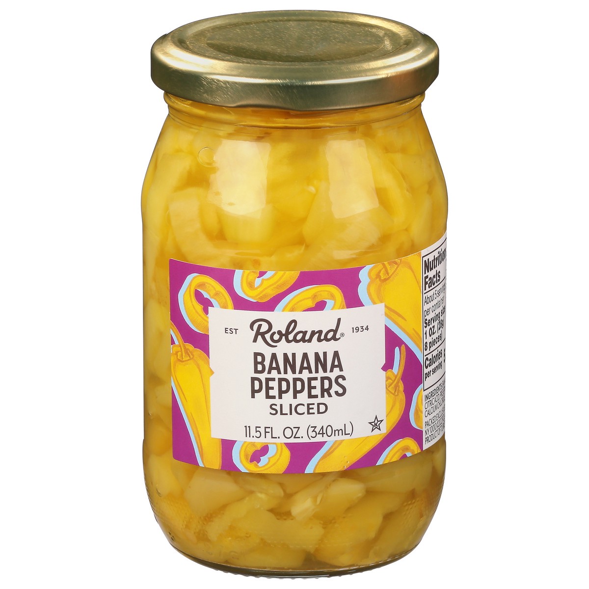 slide 1 of 2, Roland Sliced Banana Peppers 11.5 fl oz, 11.5 fl oz