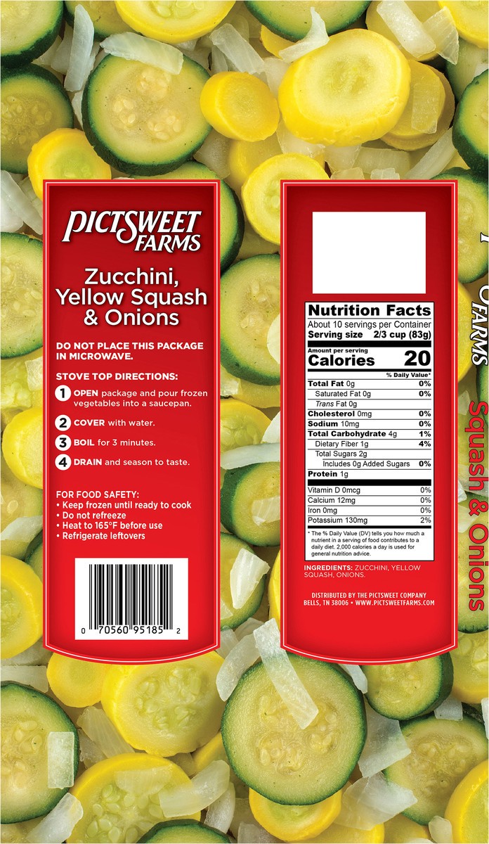 slide 3 of 3, PictSweet Zucchini, Yellow Squash & Onions, 28 oz