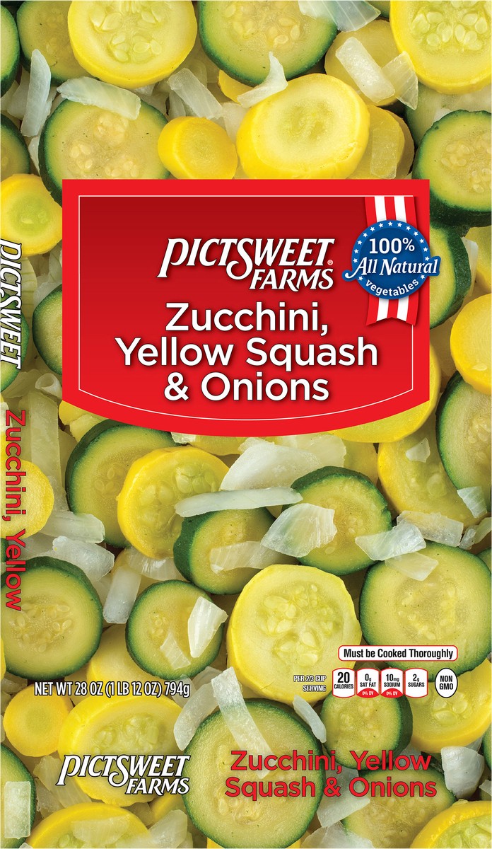 slide 2 of 3, PictSweet Zucchini, Yellow Squash & Onions, 28 oz