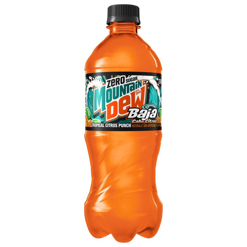 slide 1 of 3, Mountain Dew Zero Sugar Tropical Citrus Punch Soda 20 fl oz, 20 fl oz