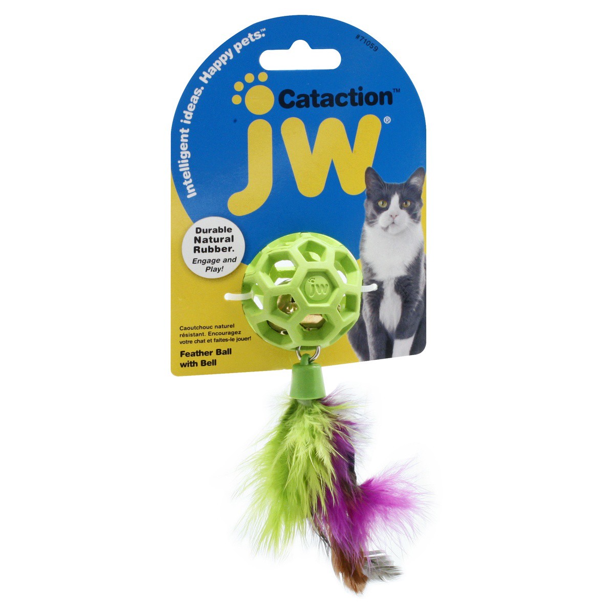 slide 2 of 9, JW Pet Cataction Feather Ball with Bell 1 ea, 1.0 ct