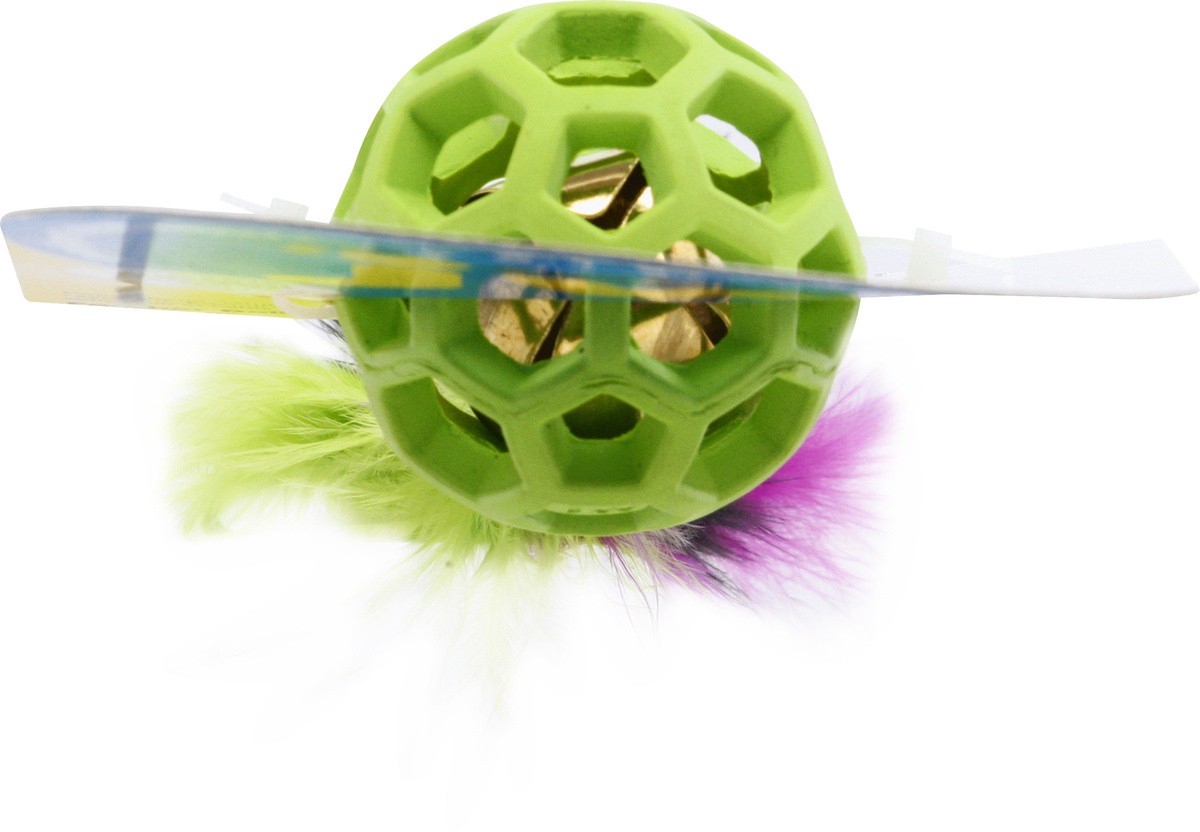 slide 9 of 9, JW Pet Cataction Feather Ball with Bell 1 ea, 1.0 ct