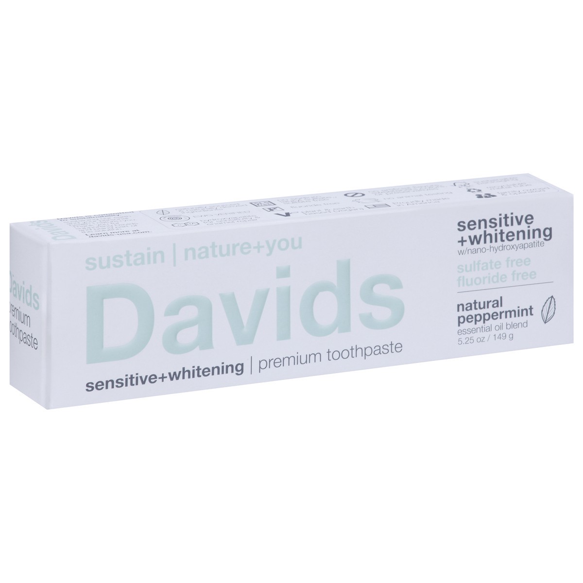 slide 8 of 10, David's Premium Sensitive + Whitening Natural Peppermint Natural Peppermint Toothpaste 5.25 oz, 5.25 oz