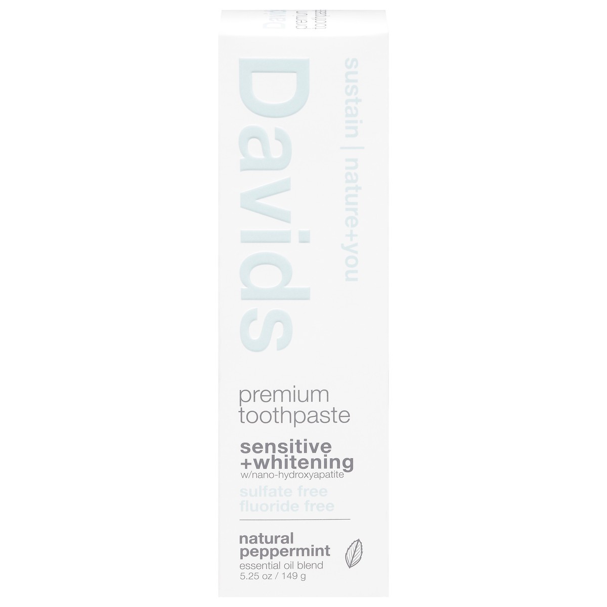 slide 1 of 10, David's Premium Sensitive + Whitening Natural Peppermint Natural Peppermint Toothpaste 5.25 oz, 5.25 oz
