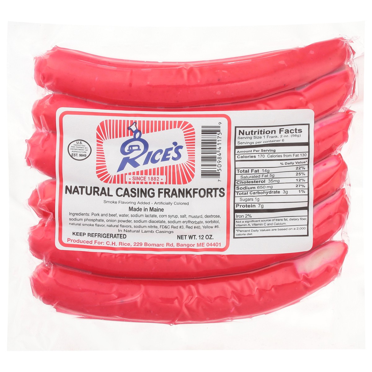 slide 10 of 14, Rices Frankforts- 12 oz, 12 oz