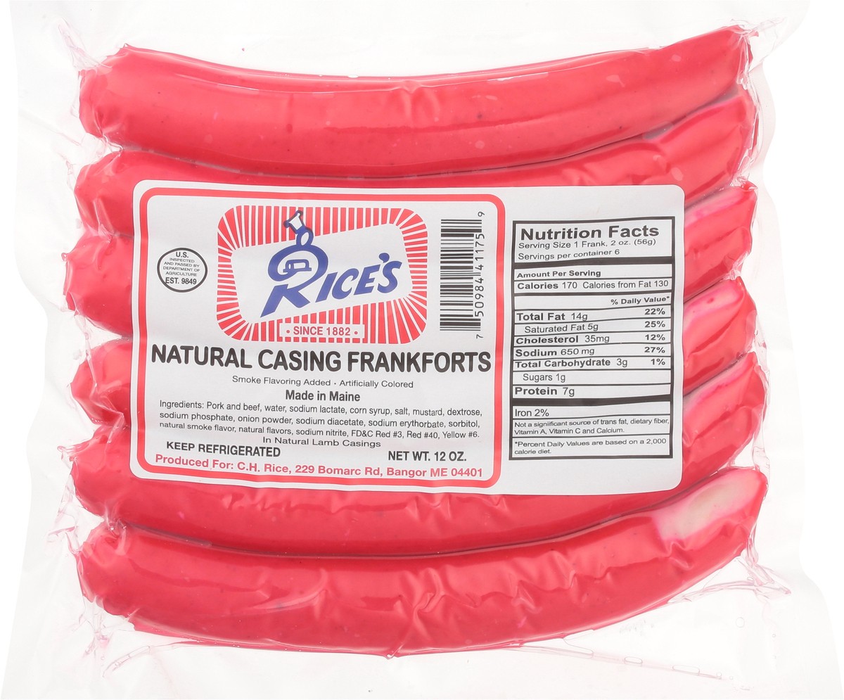 slide 6 of 14, Rices Frankforts- 12 oz, 12 oz