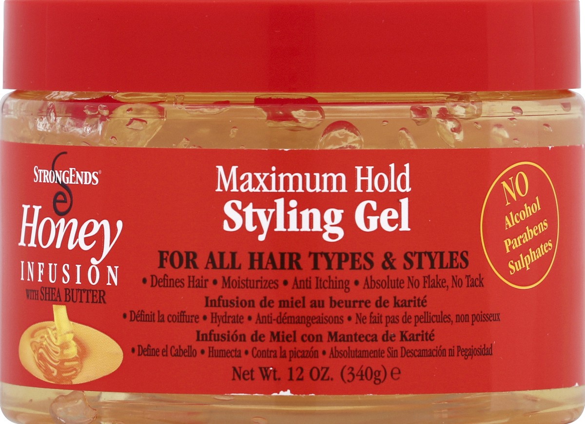 slide 2 of 3, Biocare Styling Gel, Honey Infusion with Shea Butter, Maximum Hold, 12 oz