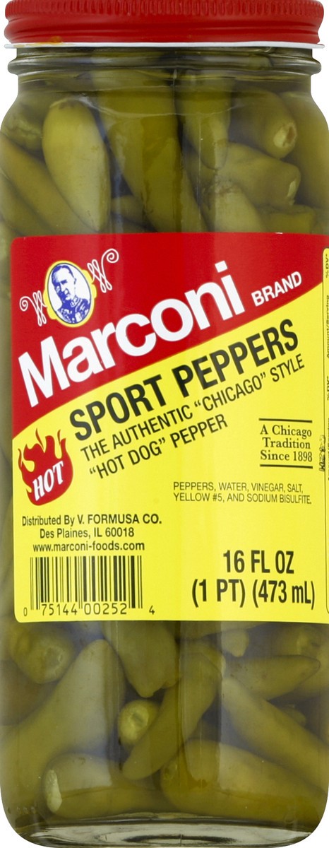 slide 1 of 3, Marconi Hot Sport Peppers, 16 oz