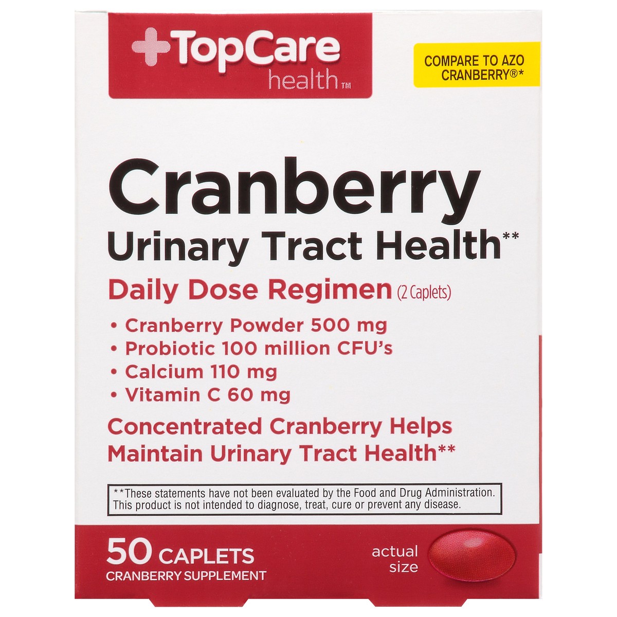 slide 16 of 16, TopCare Cranberry Tablets W/Probiotic & Vitamin C, 50 ct