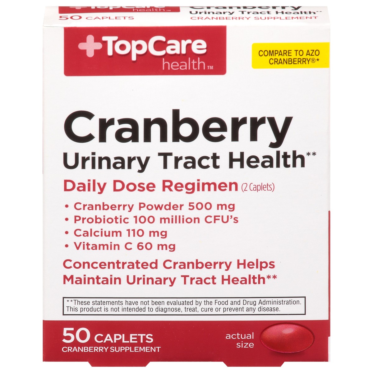 slide 1 of 16, TopCare Cranberry Tablets W/Probiotic & Vitamin C, 50 ct