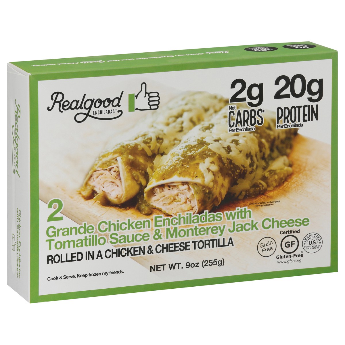 slide 6 of 9, Realgood The Real Good Food Company Grande Chicken Enchiladas Frozen Meal, 1 ct