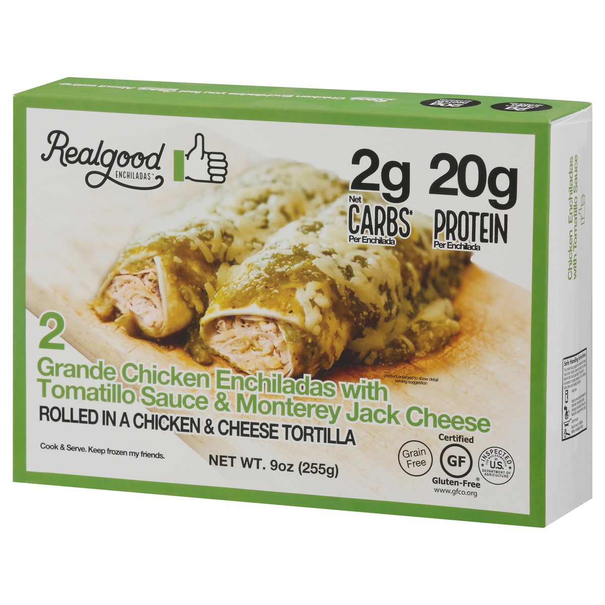 slide 5 of 9, Realgood The Real Good Food Company Grande Chicken Enchiladas Frozen Meal, 1 ct