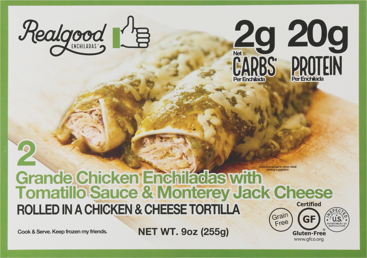 slide 4 of 9, Realgood The Real Good Food Company Grande Chicken Enchiladas Frozen Meal, 1 ct