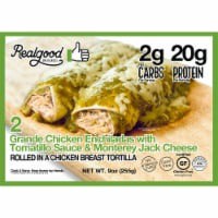 slide 1 of 9, Realgood The Real Good Food Company Grande Chicken Enchiladas Frozen Meal, 1 ct