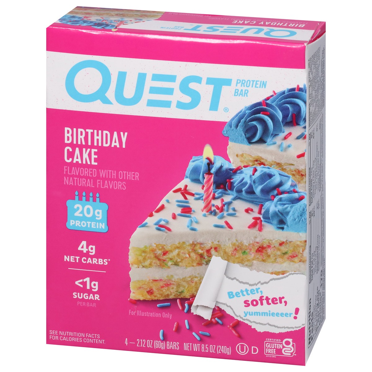 slide 5 of 9, Quest Protein Bar, Birthday Cake Flavor, 4 ct