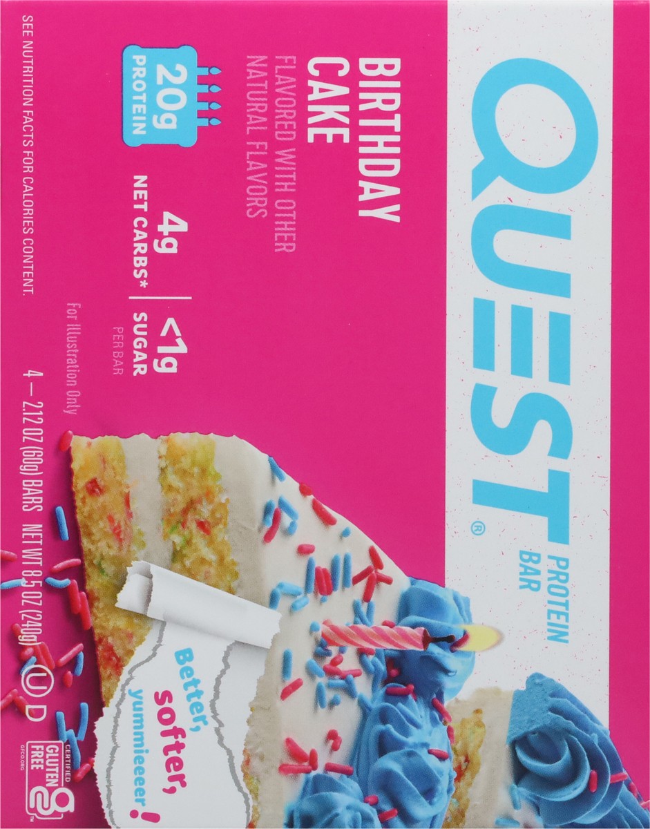 slide 4 of 9, Quest Protein Bar, Birthday Cake Flavor, 4 ct