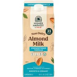 Higher Harvest by H-E-B Non-Dairy Unsweetened Vanilla Almond Milk