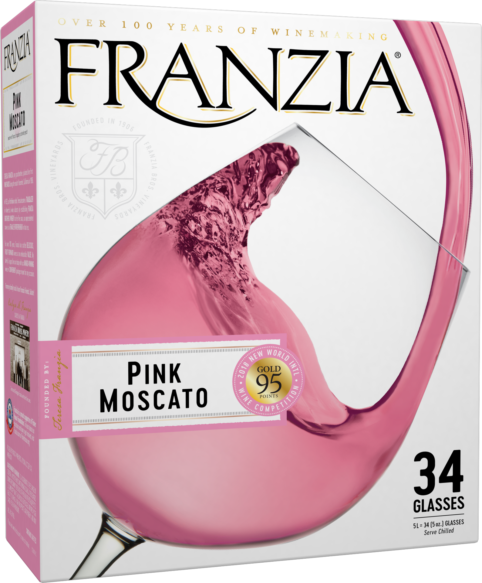 slide 1 of 4, Franzia Pink Moscato, 169.1 fl oz