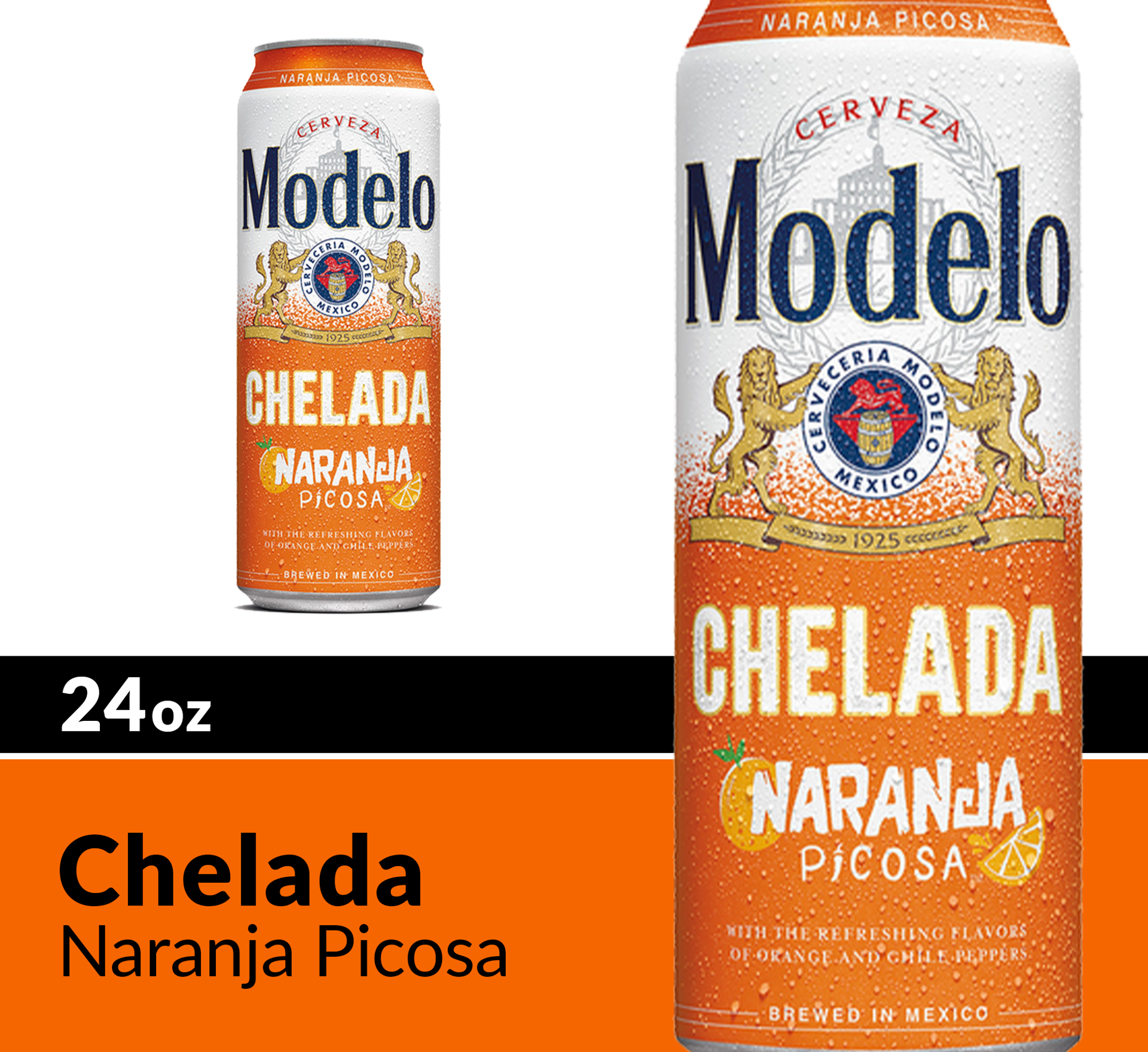 slide 4 of 10, Modelo Chelada Naranja Picosa Mexican Import Flavored Beer, 24 oz