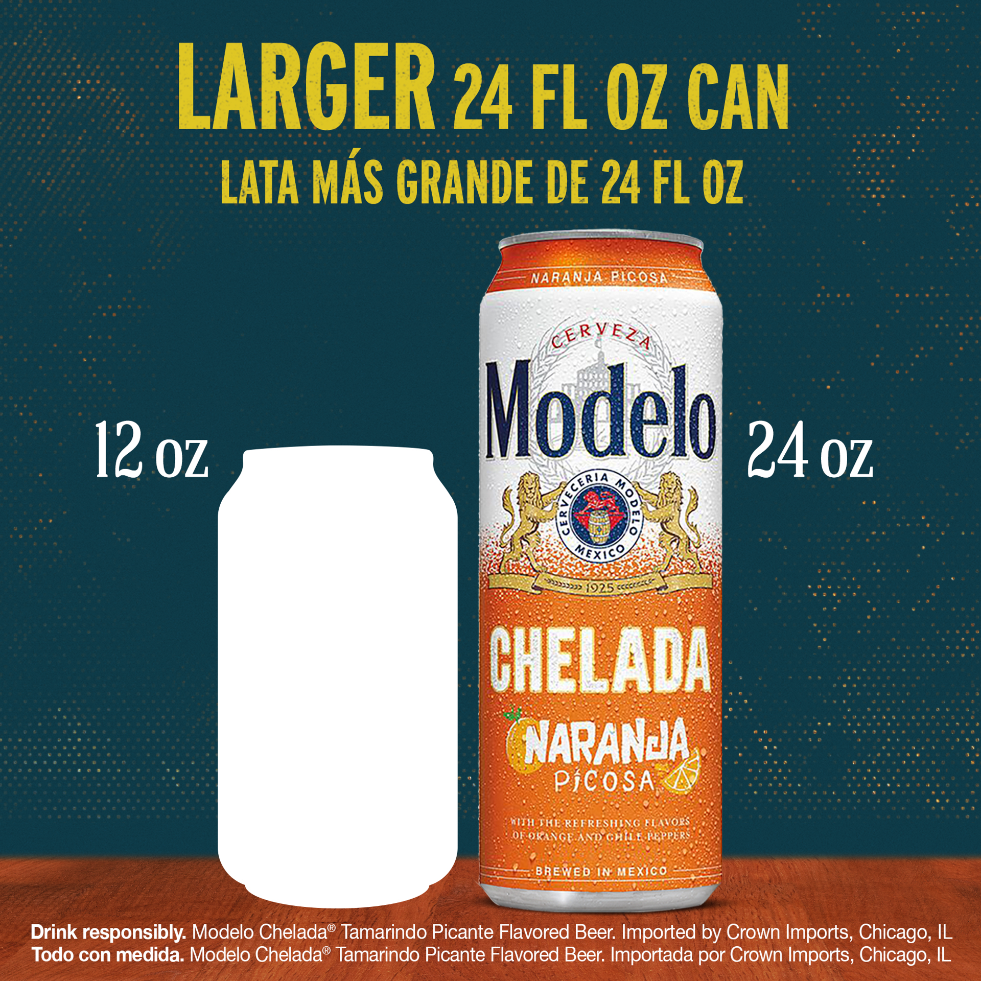 slide 8 of 10, Modelo Chelada Naranja Picosa Mexican Import Flavored Beer, 24 oz