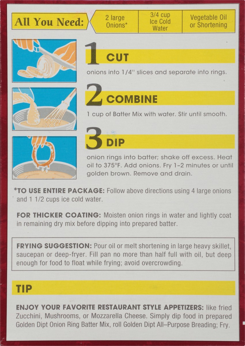 slide 7 of 10, McCormick Golden Dipt Onion Ring Batter Mix, 10 oz, 10 oz