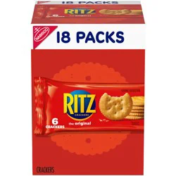 RITZ Original Crackers, 18 Snack Packs (6 Crackers Per Pack)