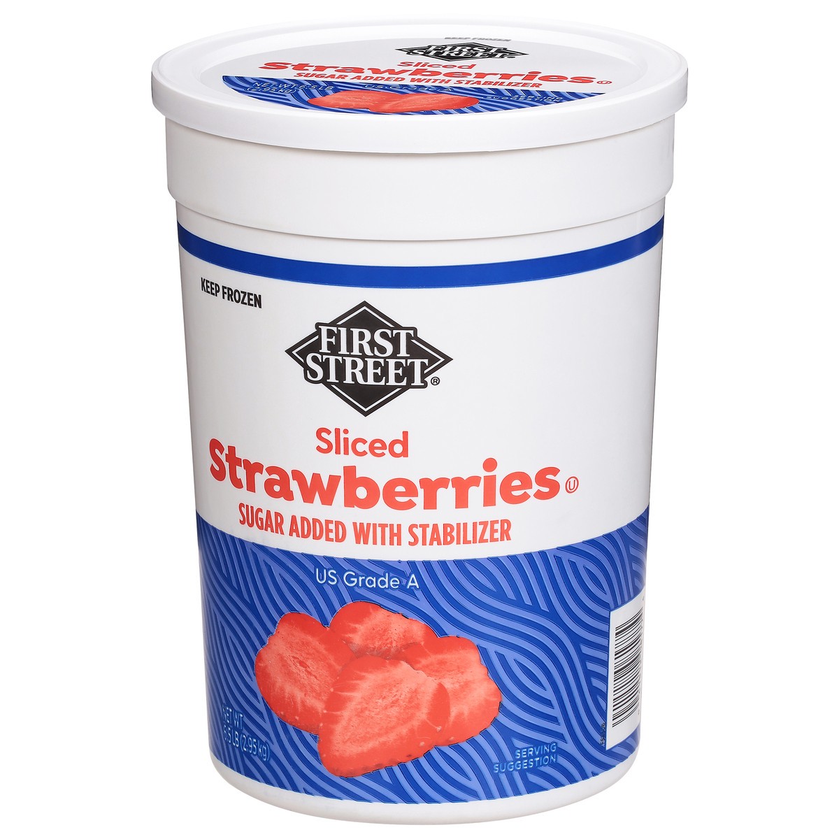 slide 2 of 4, First Street Fs/Sg Sliced Strawberries With Stabilizer, 6.5 lb
