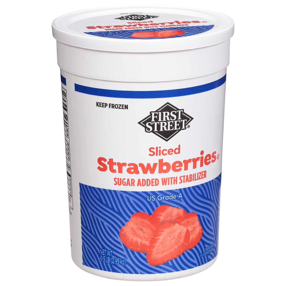 slide 3 of 4, First Street Fs/Sg Sliced Strawberries With Stabilizer, 6.5 lb