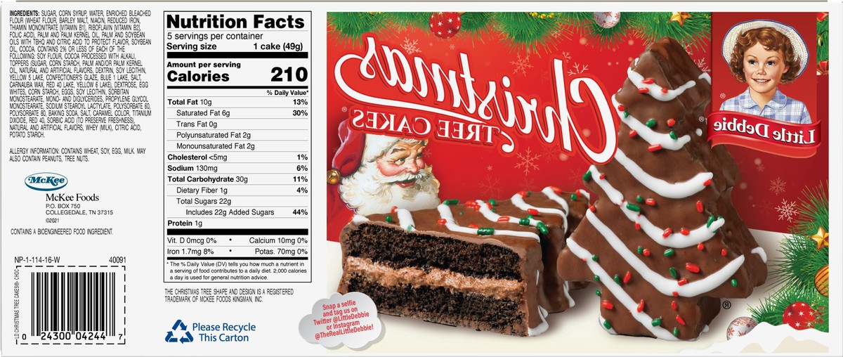 slide 8 of 13, Little Debbie Snack Cakes, Little Debbie Family Pack CHRISTMAS TREE CAKES (choc), 5 ct