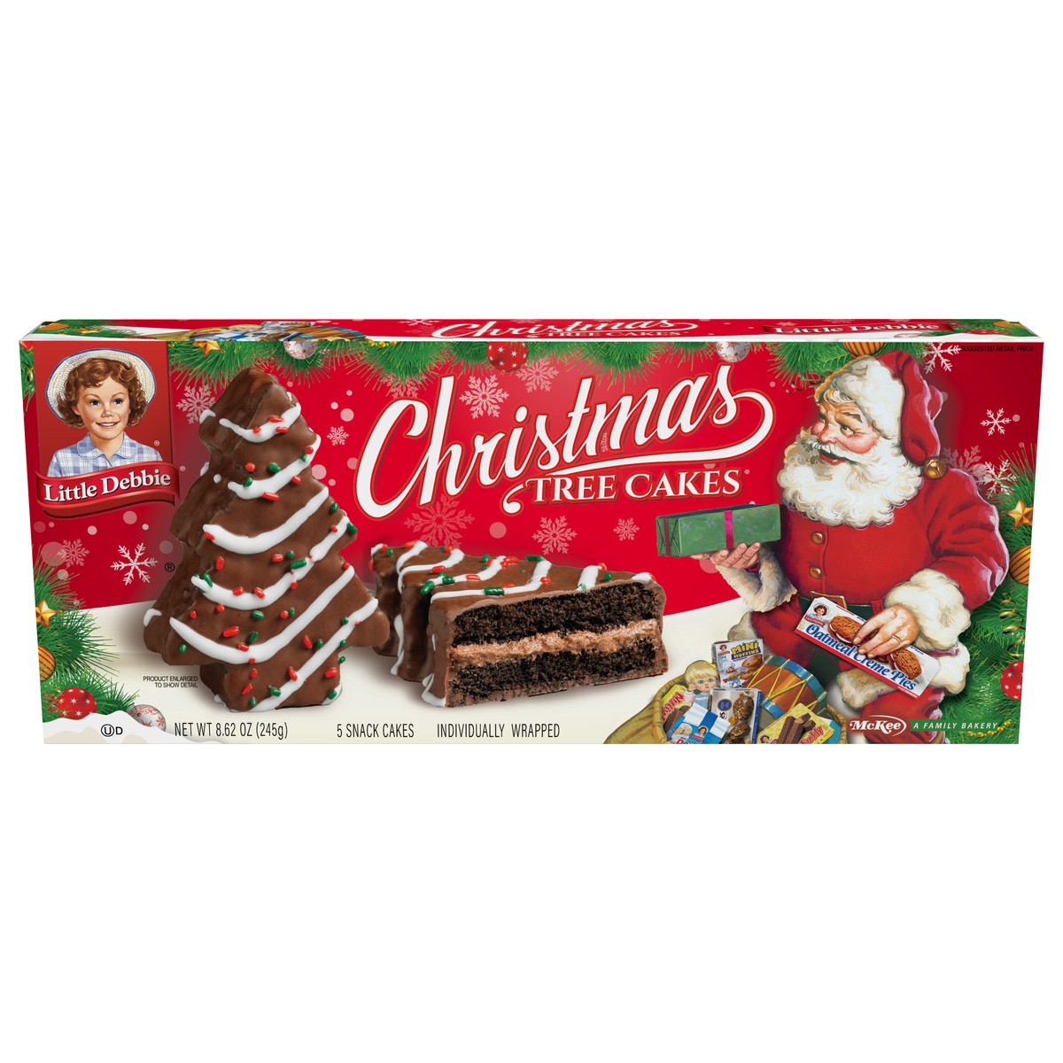 slide 6 of 13, Little Debbie Snack Cakes, Little Debbie Family Pack CHRISTMAS TREE CAKES (choc), 5 ct