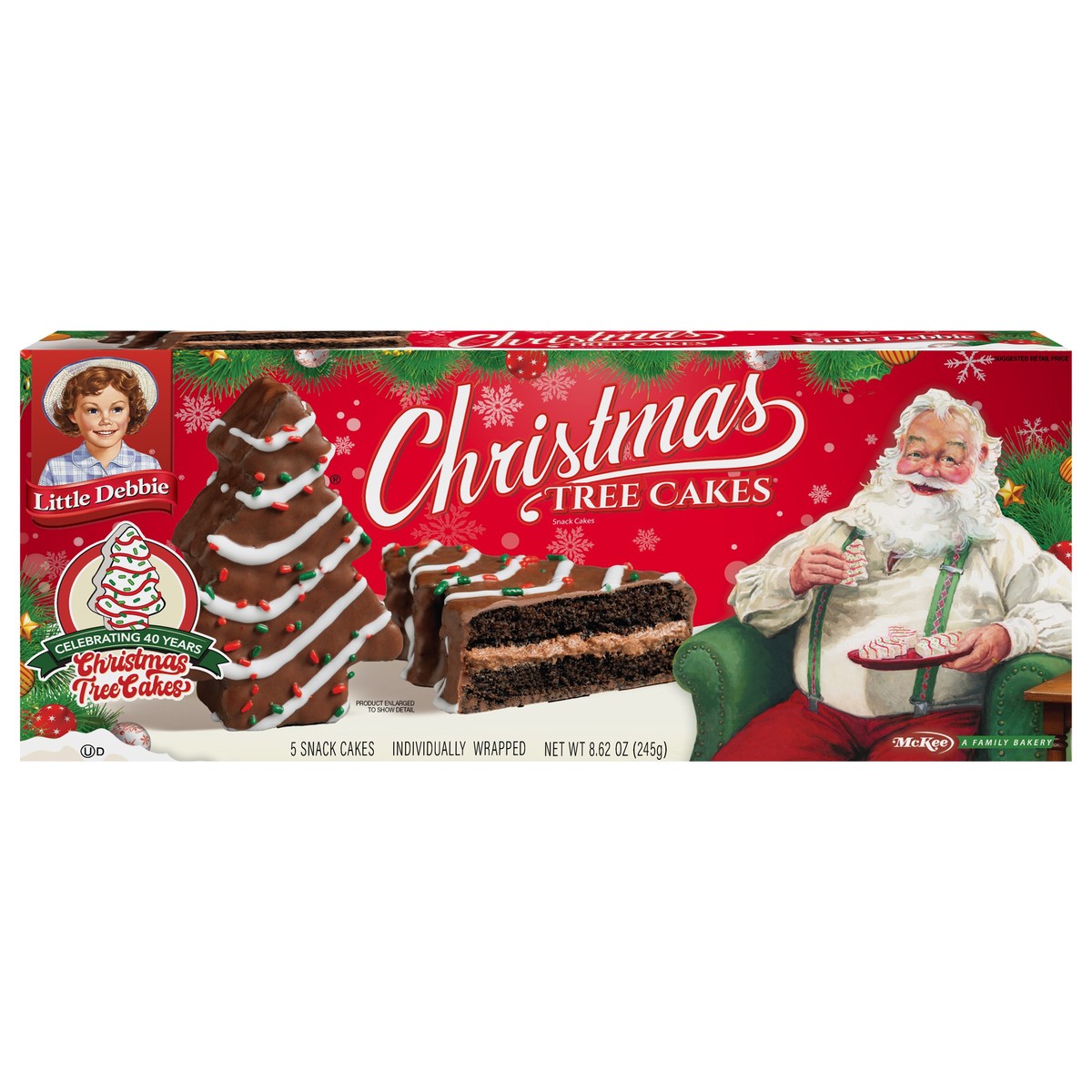 slide 1 of 13, Little Debbie Snack Cakes, Little Debbie Family Pack CHRISTMAS TREE CAKES (choc), 5 ct