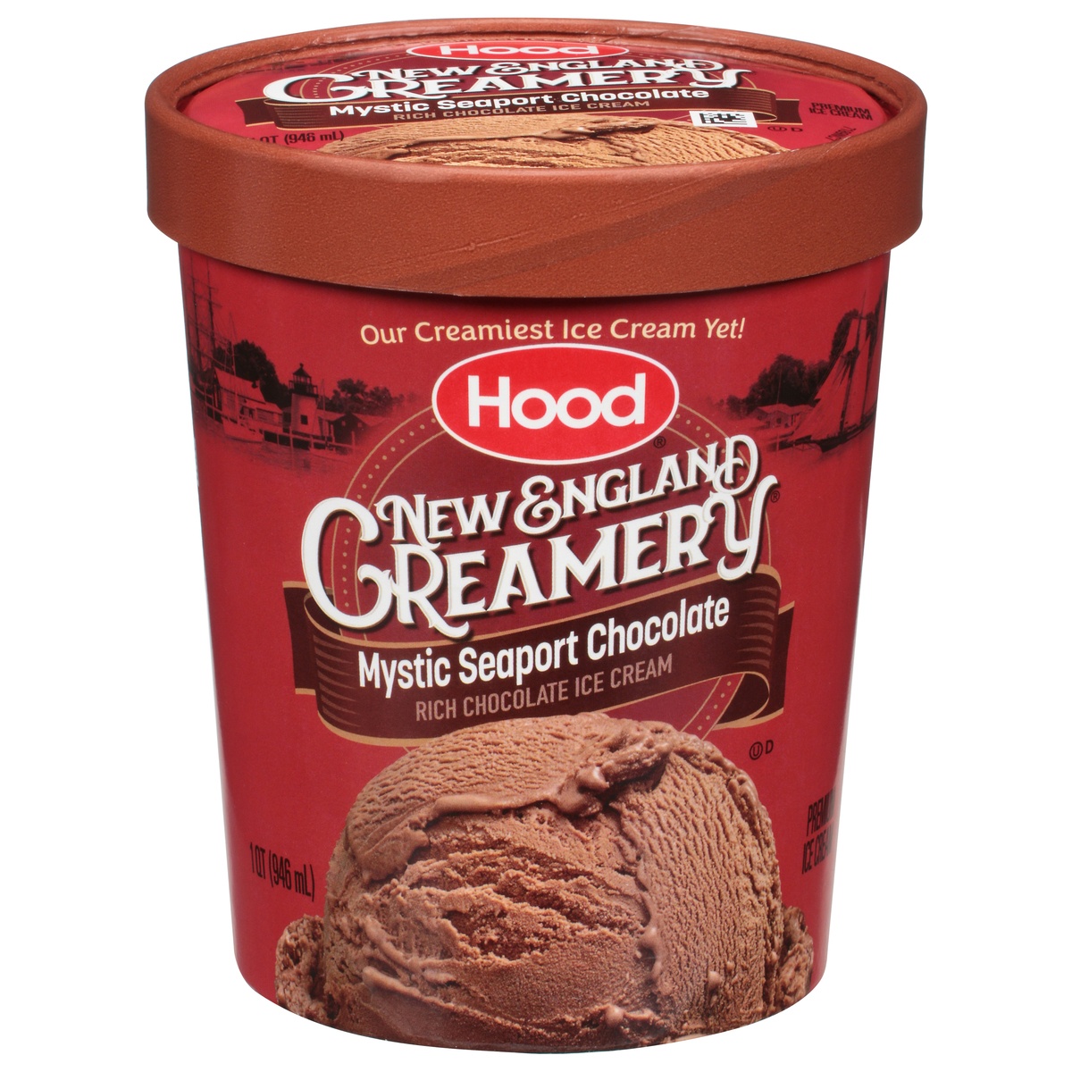 slide 1 of 1, Hood New England Creamery Mystic Seaport Chocolate Ice Cream, 32 oz