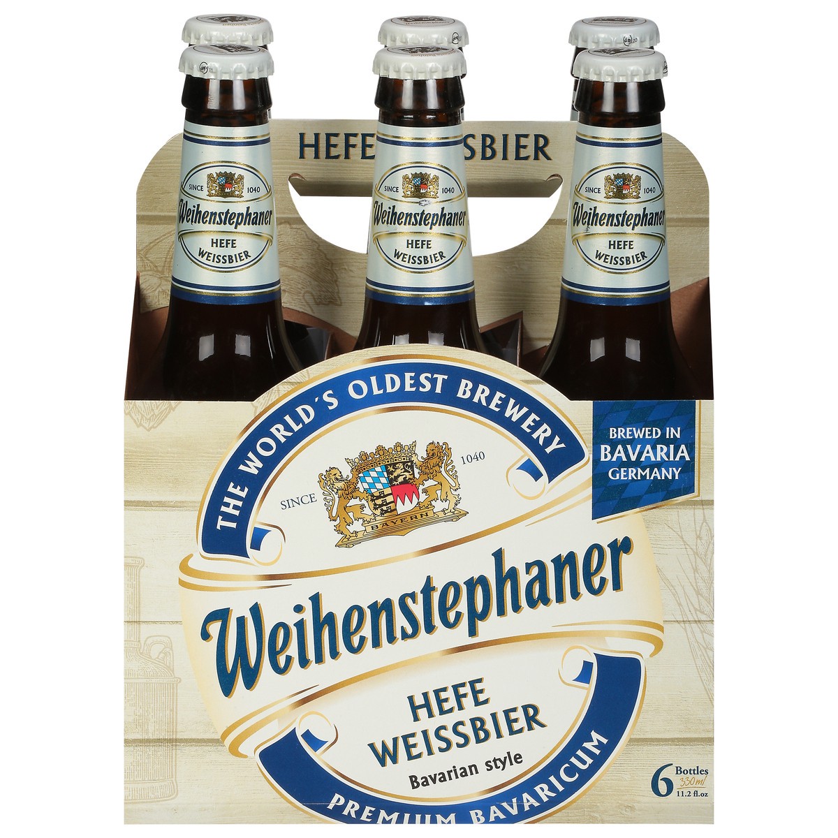 slide 1 of 1, Weihenstephan Bavarian Style Hefe Weissbier Beer 6 - 330 ml Bottles, 6 ct; 11.2 fl oz