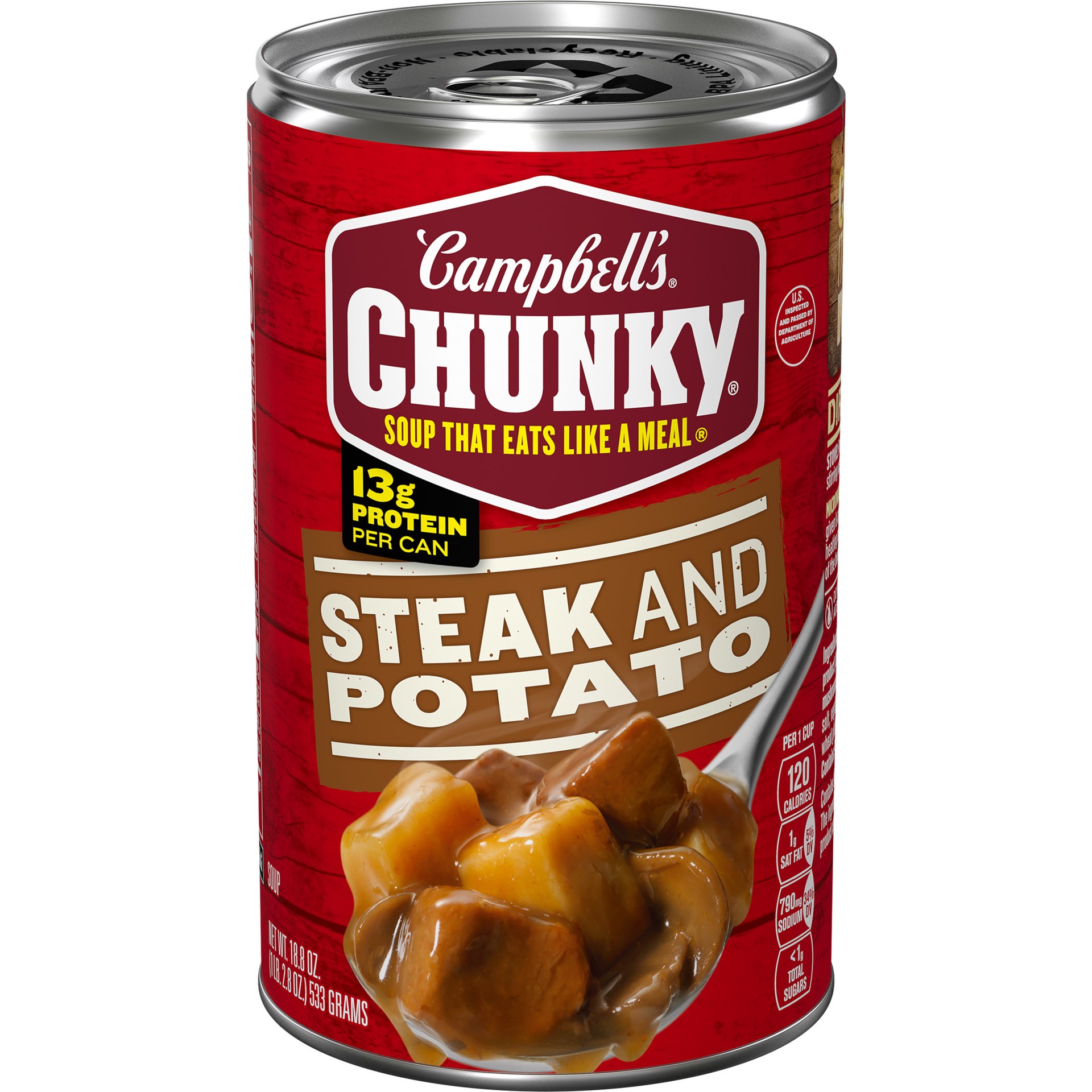 slide 1 of 5, Campbell's Chunky Steak And Potato Soup, 18.8 oz