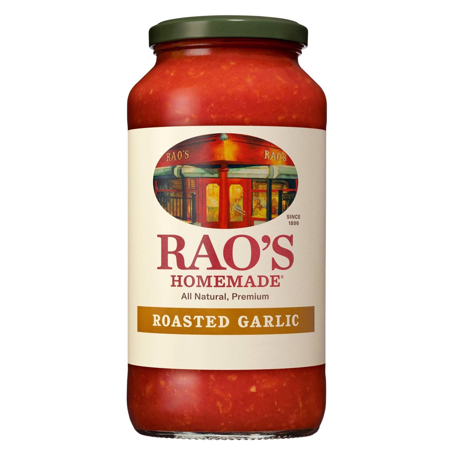 slide 1 of 1, Rao's Homemade Roasted Garlic Tomato Sauce Premium Quality All Natural Tomato Sauce & Pasta Sauce Keto Friendly & Carb Conscious - 24oz, 
