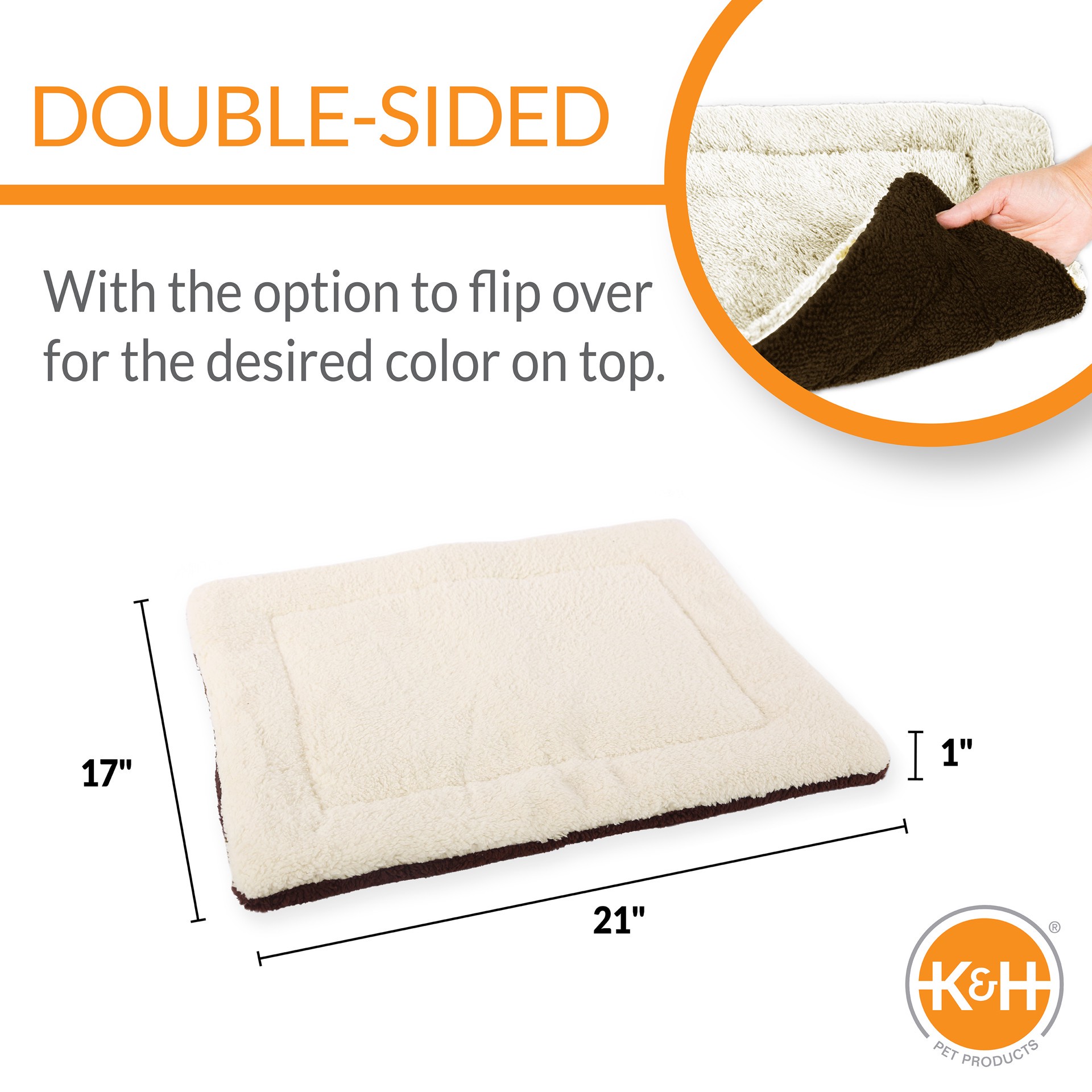 slide 2 of 9, K & H K&H Pet Products Self-Warming Pet Pad Oatmeal/Chocolate 21 X 17 Inches, 1 ct