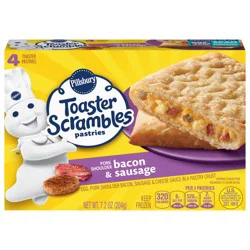 Pillsbury Bacon & Sausage Toaster Scrambles Pastries, 4 Pastries, 7.2 oz