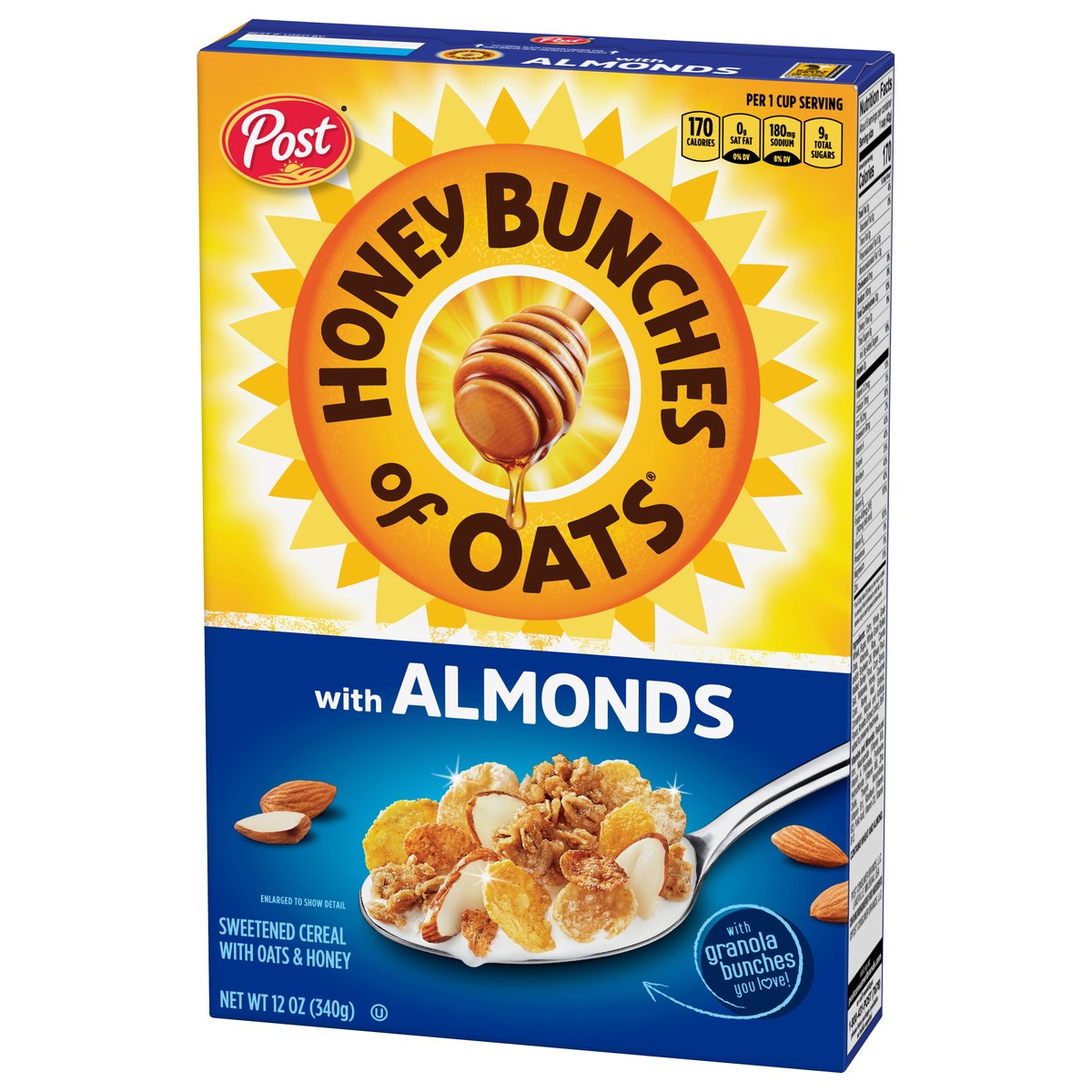 slide 6 of 12, Honey Bunches of Oats Honey Roasted Cereal with Almonds - 12oz - Post, 12 oz