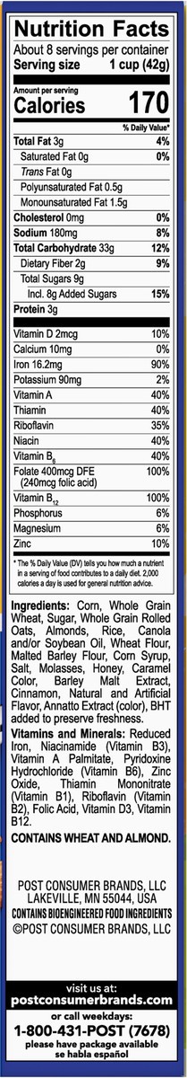 slide 9 of 12, Honey Bunches of Oats Honey Roasted Cereal with Almonds - 12oz - Post, 12 oz