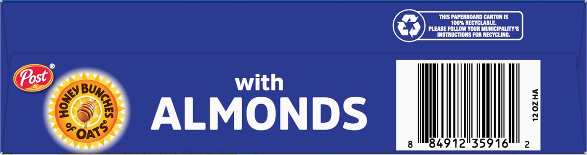 slide 10 of 12, Honey Bunches of Oats Honey Roasted Cereal with Almonds - 12oz - Post, 12 oz