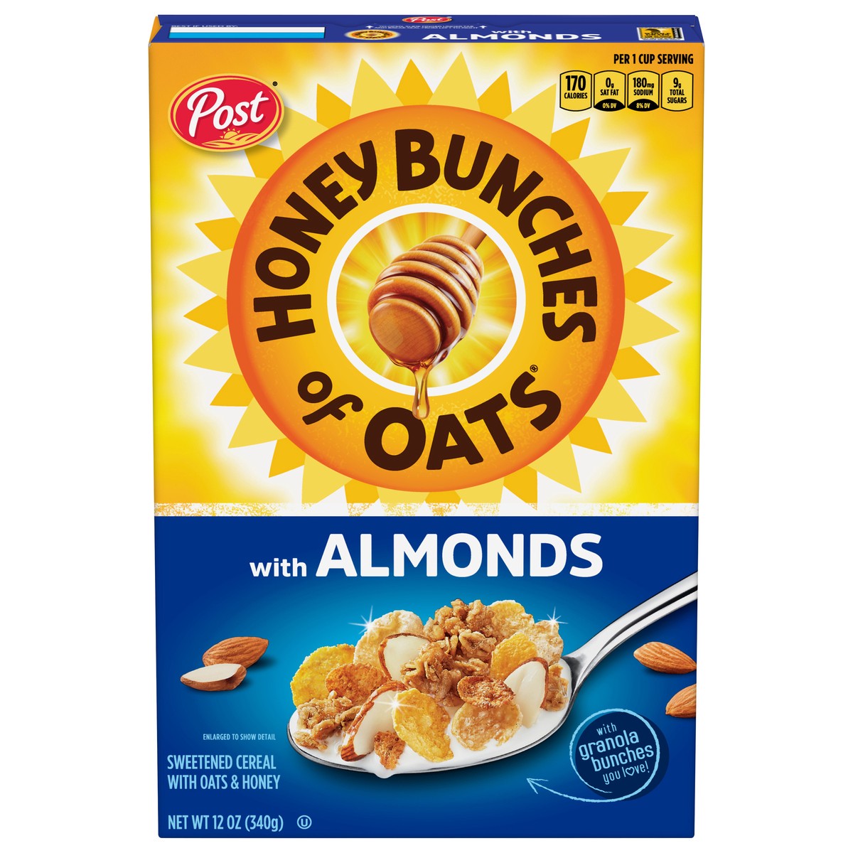 slide 1 of 12, Honey Bunches of Oats Honey Roasted Cereal with Almonds - 12oz - Post, 12 oz