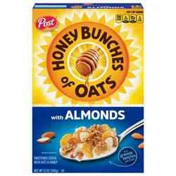 Post Honey Bunches of Oats with Almonds Breakfast Cereal, 12 OZ Box