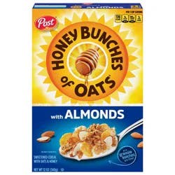 Post Honey Bunches of Oats with Almonds Breakfast Cereal, 12 OZ Box