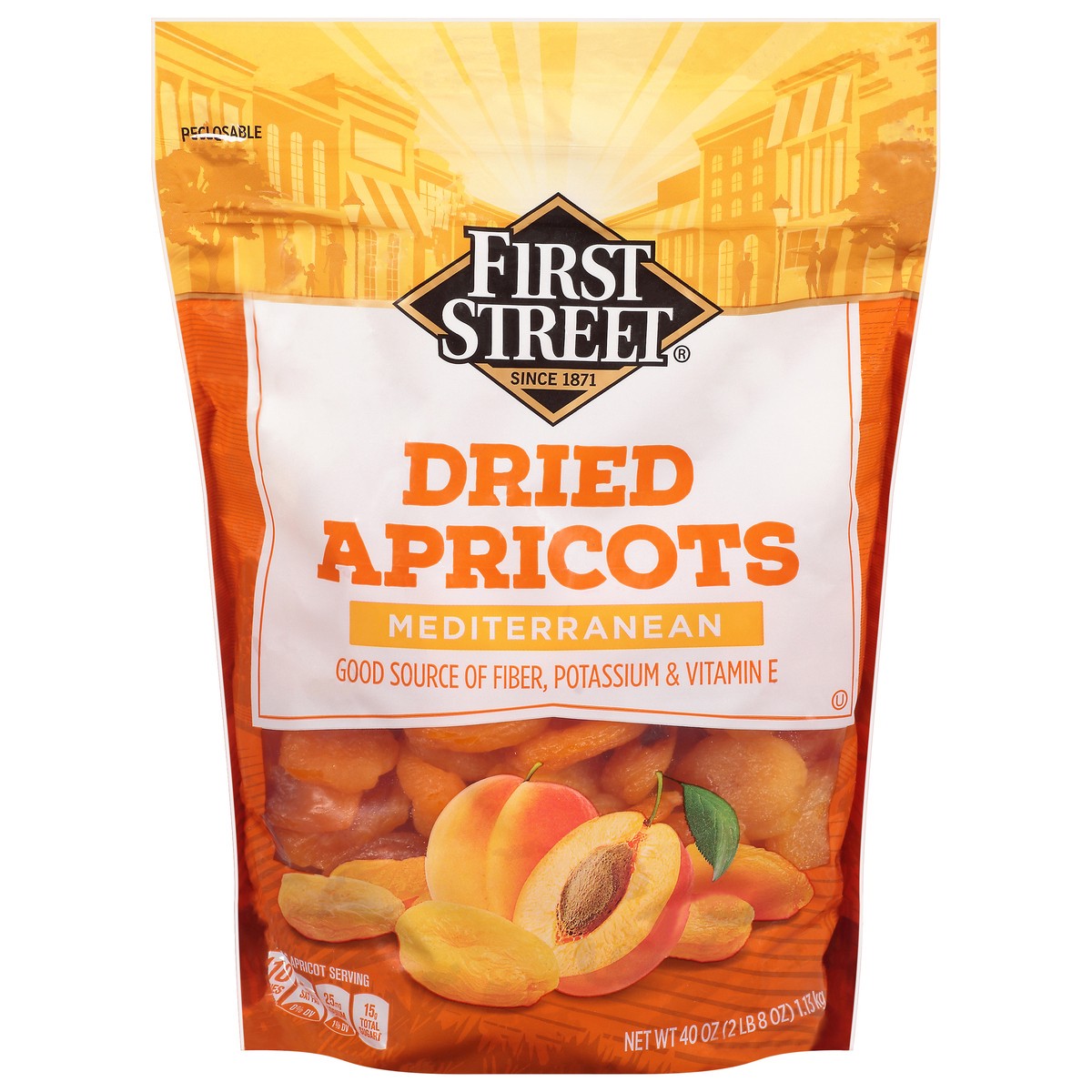 slide 2 of 4, First Street Apricots, 40 oz