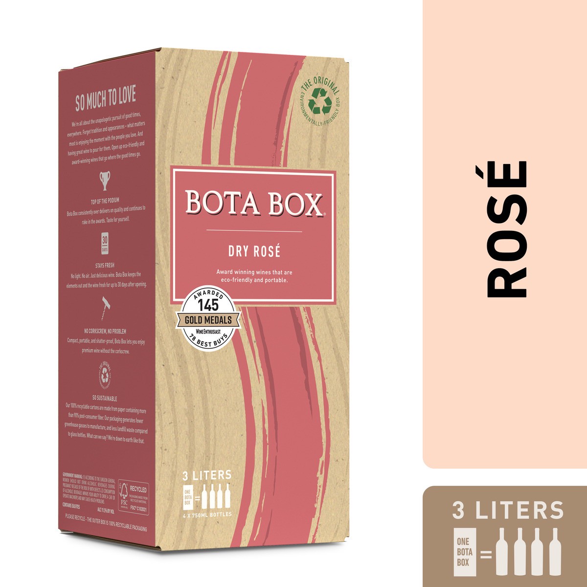 slide 1 of 9, Bota Box Dry Rose, 3 liter