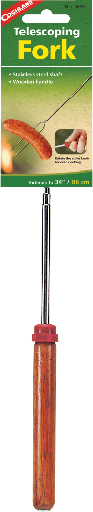 slide 1 of 1, Coghlan's Stainless Steel Telescoping Fork - Silver/Natural, 34 in