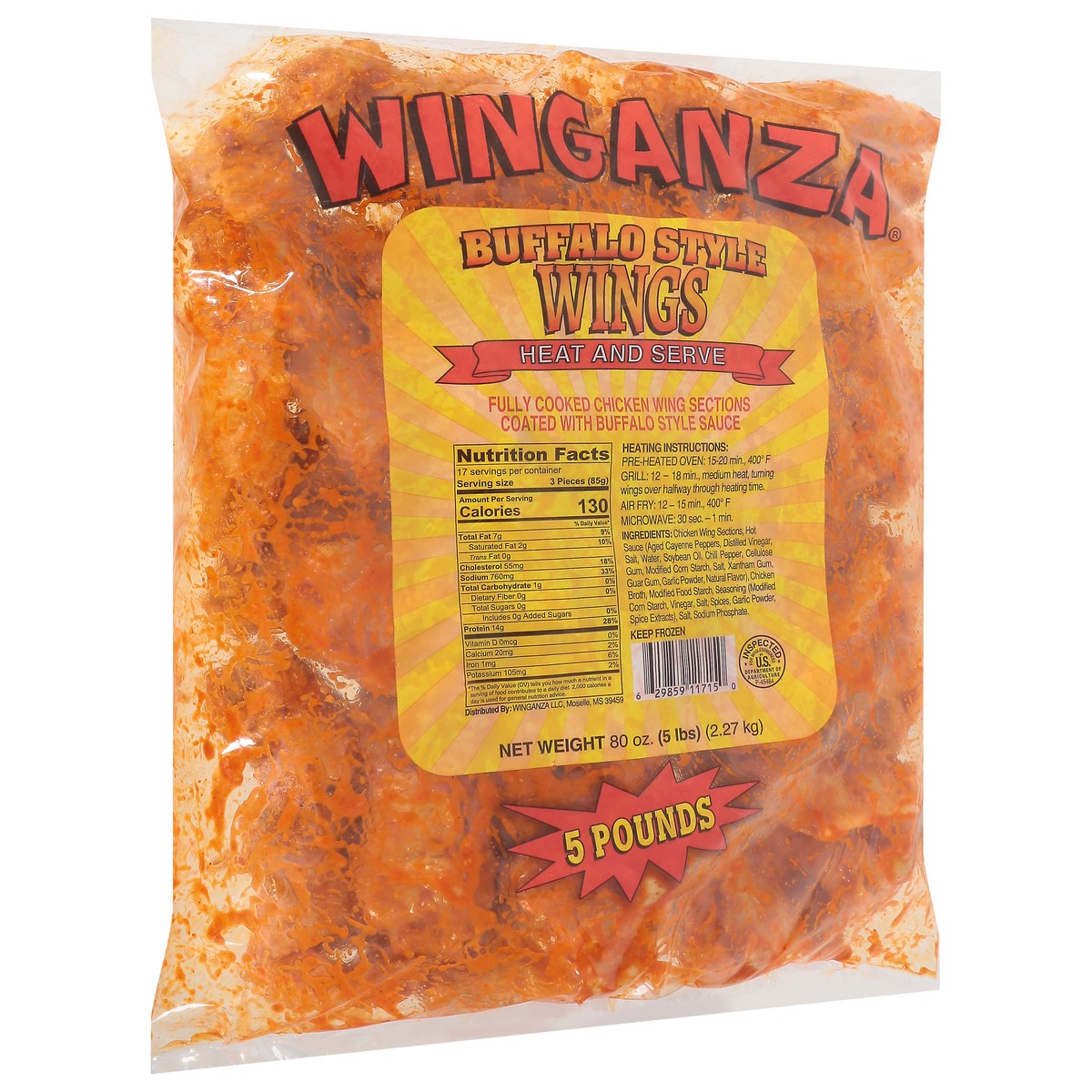 slide 13 of 13, Winganza Buffalo Style Wings 80 oz, 80 oz