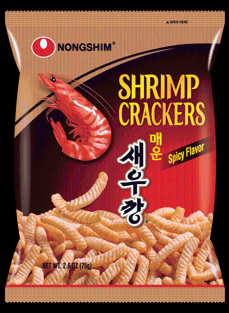 slide 1 of 8, Nongshim Shrimp Flavored Cracker - Hot & Spicy, 2.64 oz