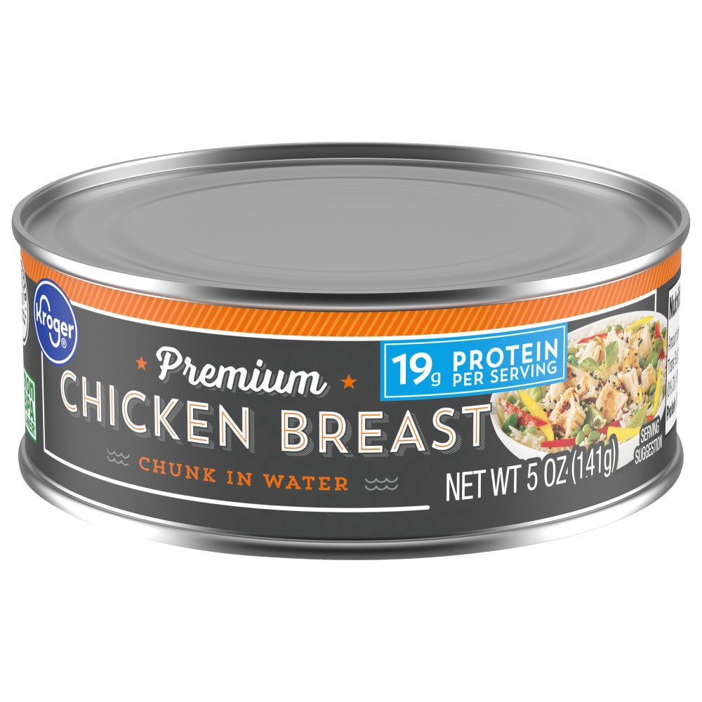 slide 2 of 3, Kroger Premium Chicken Breast Chunk In Water, 5 oz